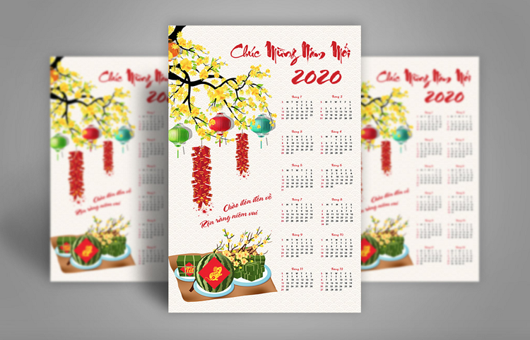 lịch nẹp thiết 1 tờ