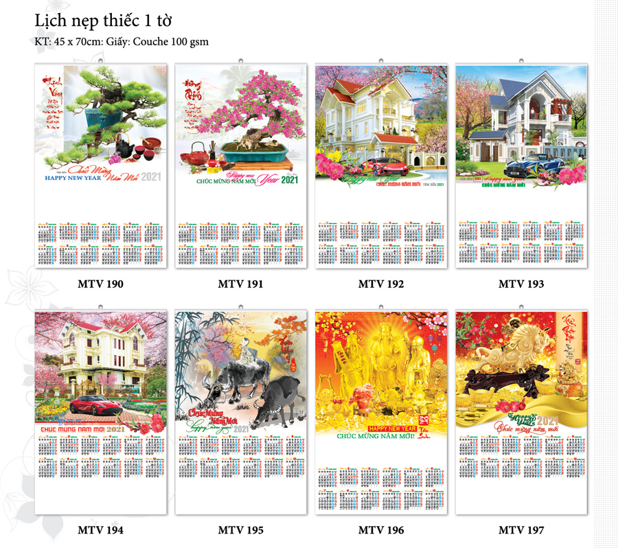 lịch nẹp thiết 1 tờ