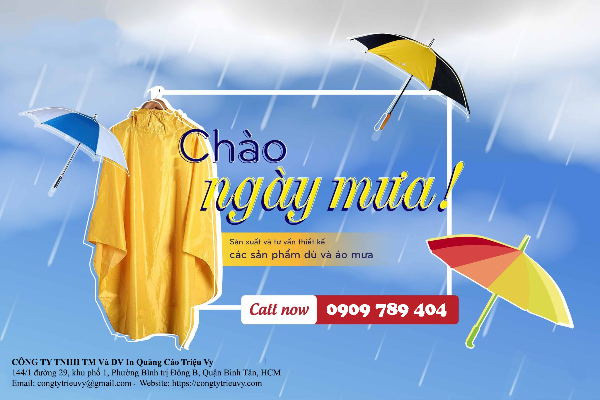 Áo mưa quảng cáo - quà tặng cần thiết trong mùa mưa